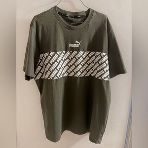 PUMA Men's Dark Green Graphic Tee